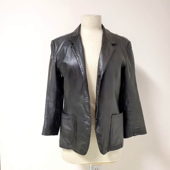 Leather Blazer Jacket - Picture 2 of 7